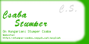 csaba stumper business card